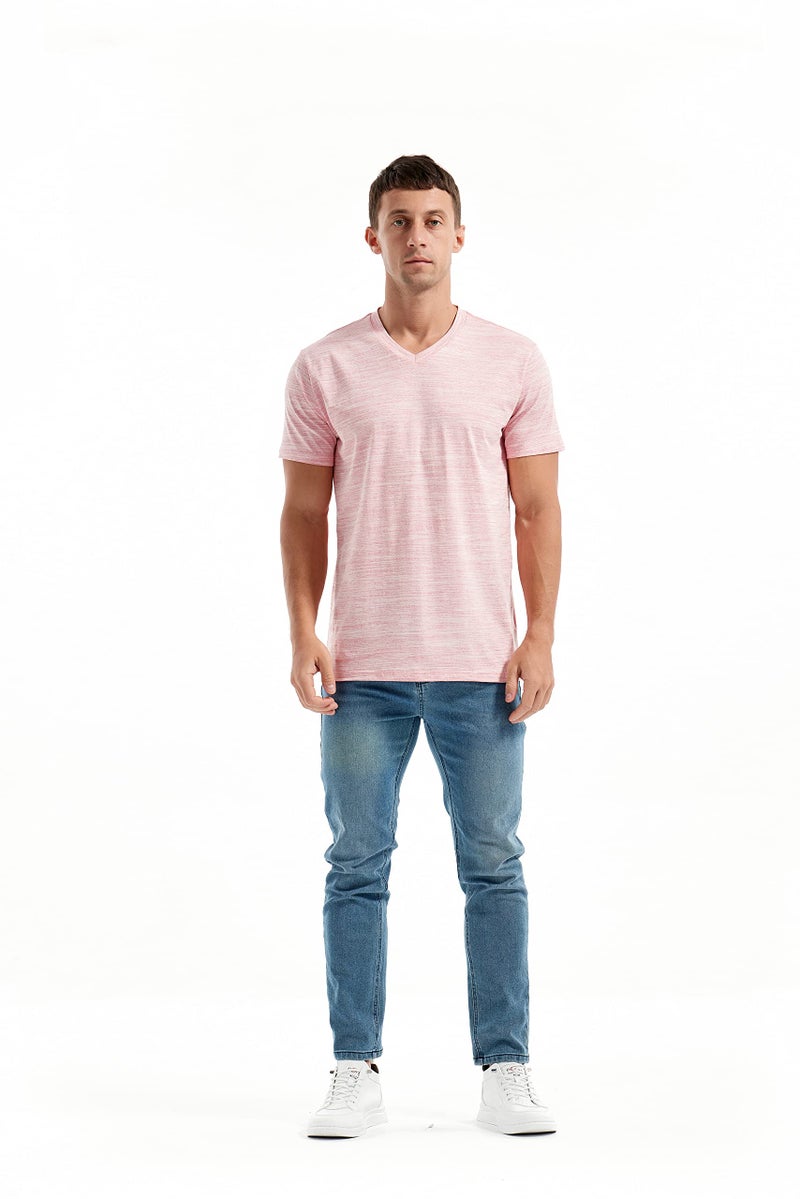 KLIEGOU Men's V Neck T Shirts - Casual Stylish Tees for Men Red-White.XL - Image 3