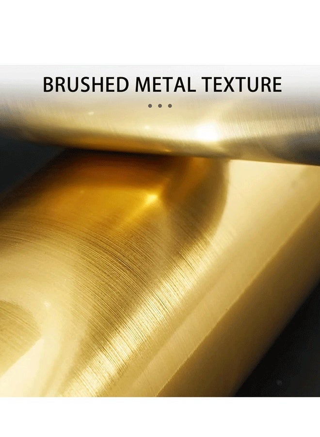 Reelyo 5m Brushed Gold Stickers, Imitation Metal Border Trim Contact Paper, Self-Adhesive Peel and Stick Wallpaper, Waterproof Removable Cleanable Metal Look Wall Border Sticker for Door Window Frame Baseboard Cabinet Furniture Kitchen DIY Decor Shelf Liner Covering (10cm×5m) - Image 2