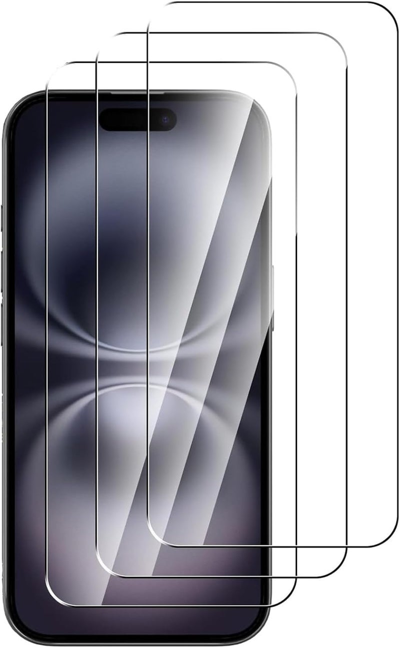 Omoton Screen Protector for iPhone 16 Plus, iPhone 15 Pro Max, iPhone 15 Plus [3-Pack] 9H Hardness Screen Protector Tempered Glass for 16 Plus (6.7 Inch) [Bubble-free, Anti-scratch]- Ultr - Image 1