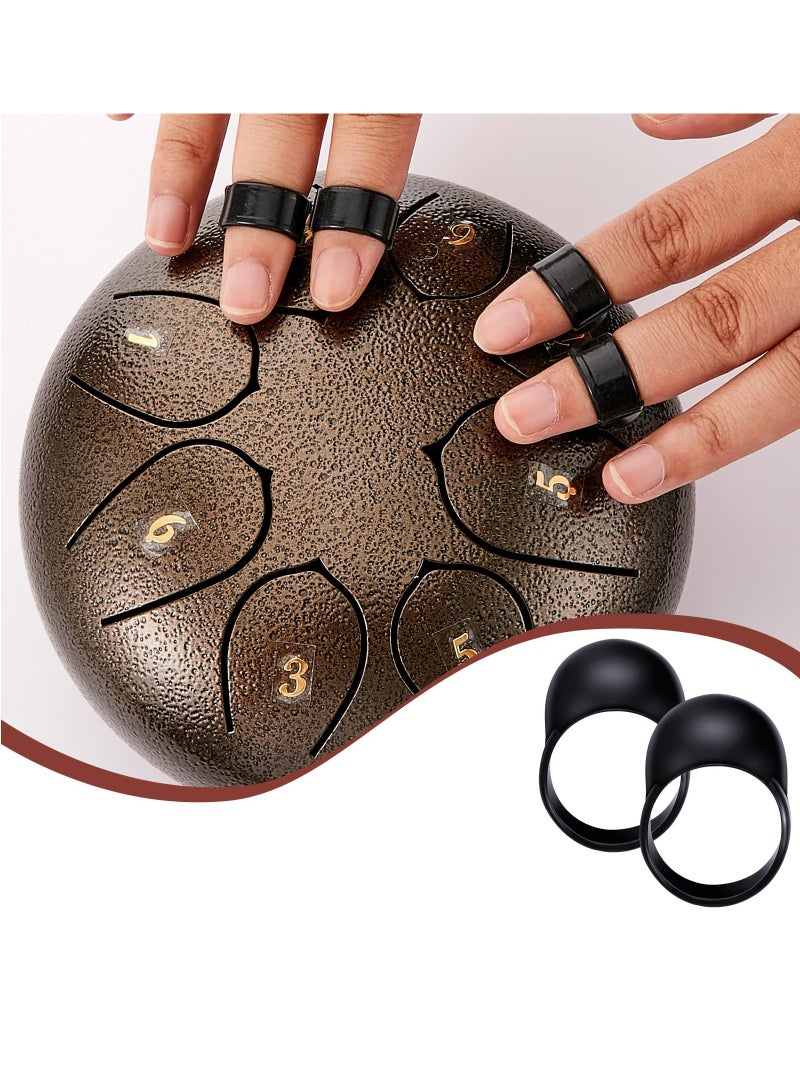 SYOSI 4 قطع مطارق طبل من الصلب بطول 6.7 بوصة أعواد غلوكenspiel وعصا طبل مطرقة و 8 أغطية أصابع درم طبل من الصلب سليكون مطاطي لطرق الأصابع لطبلة غونغ وكتل خشبية وطبلة لسان الصلب - Image 2