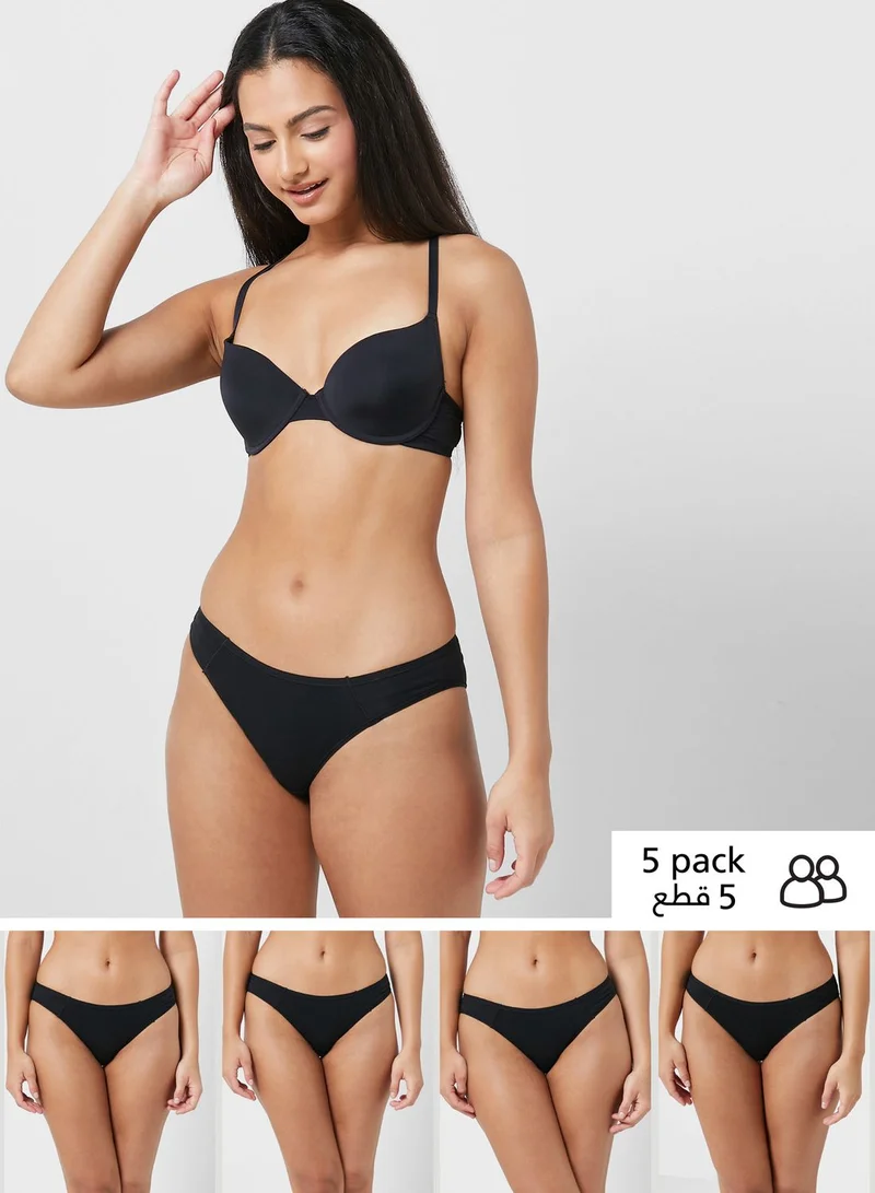 Marks & Spencer 5 Pack No Vpl Cotton Modal Bikini Knickers
