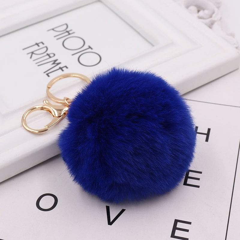 Imitation Rex Rabbit Fur Ball Keychain Fashion Ladies Bag Pendant Plush Car Keychain Pendant - Image 1