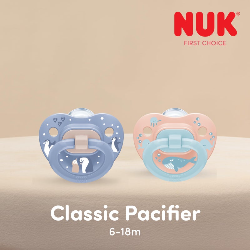 NUK First Choice Classic Orthodontic Pacifier, 6-18 Months Baby Pacifier, Purple & Blue, Baby Must Haves, 5-Pack - Image 5