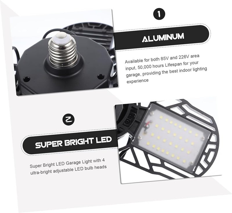 E27 Garage Ceiling LED Light Folding Workshop Lamp 360 Degree Adjustable - Image 4