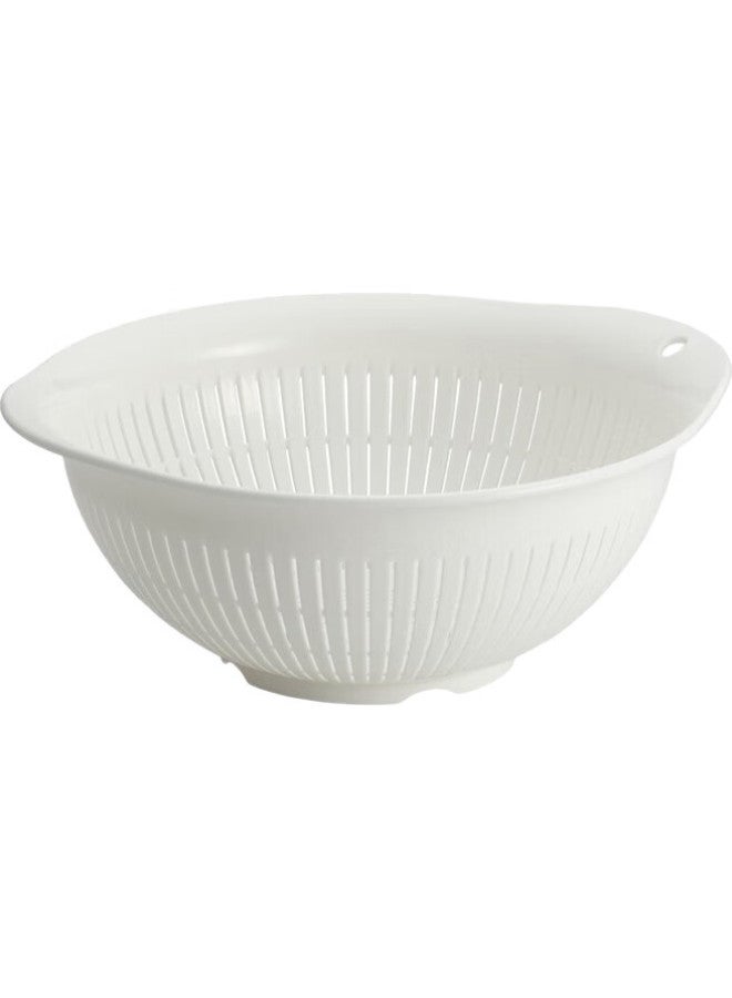 Asvel Imported Double-Layer Colander Drainer Basket For Kitchen, Fruit And Vegetable Washing, Rice Strainer, White - Image 1
