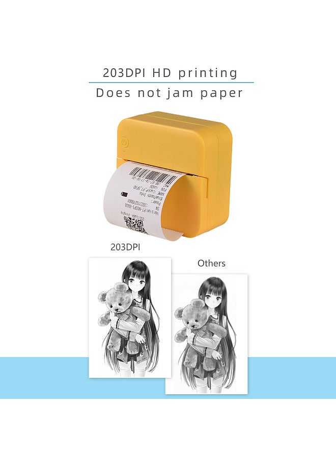 Generic - Mini Pocket Thermal Printer Multifunction Portable Sticker Maker 203DPI Instant Photo Printing Support BT Connection for Smartphone with 1 Paper Roll 57mm Compatible with iOS Android  System for - Image 1