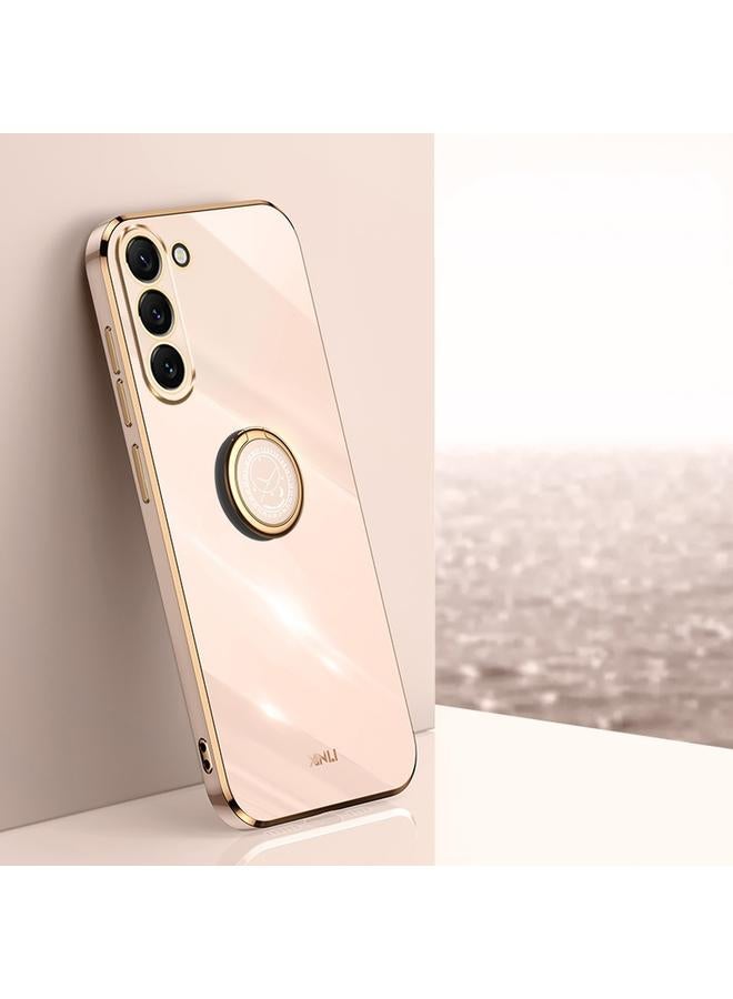 اس-توب جراب لهاتف Samsung Galaxy S22 5G XINLI جراب هاتف TPU مطلي بالكهرباء 6D بحافة مستقيمة مع حامل حلقي - Image 1