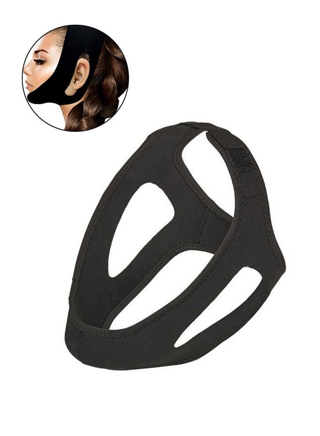 Generic V Shaped Face Pain Free Anti Wrinkle Lifting Belt, Reusable Breathable Ultra Thin Rubber Face and Neck Double Chin Adjustable Lift Bandage, Face Slimming Band for Men and Women (Black)  - Image 1