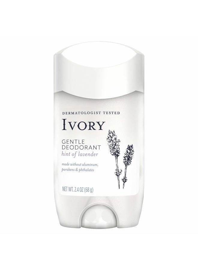 Gentle Aluminum Free Ivory Deodorant, Hint of Lavender, 2.4 oz (Pack of 2)