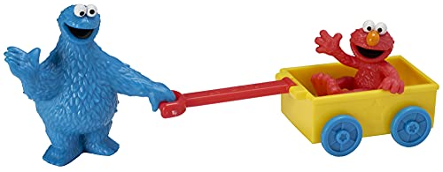 DecoPac DecoSet® Sesame Street® Let's Play Cake Topper, 2-Piece Birthday Cake Decoration with Cookie Monster and Elmo in a Free-Wheeling Wagon, Ready to Use, Food Safe - Image 2