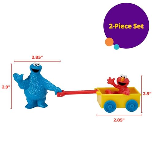 DecoPac DecoSet® Sesame Street® Let's Play Cake Topper, 2-Piece Birthday Cake Decoration with Cookie Monster and Elmo in a Free-Wheeling Wagon, Ready to Use, Food Safe - Image 4