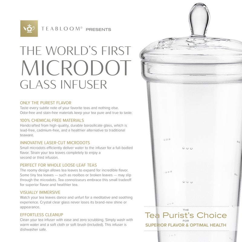Teabloom Grand Bouquet Borosilicate Glass Tea Set for Six â€“ Elegant 50oz Teapot with Microdot Infuser & Six 8oz Teacups â€“ A Pure & Immersive Tea Experience â€“ Tea Purist's Choice - Image 3