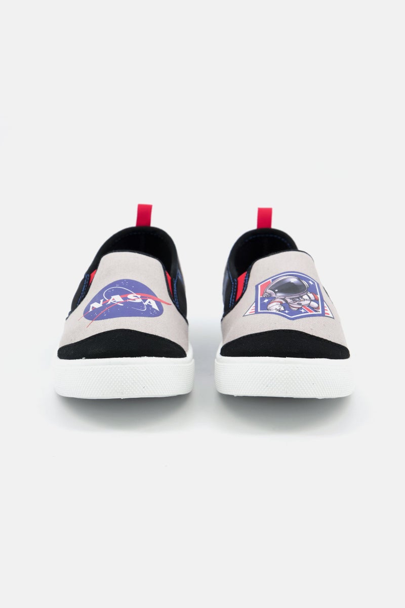 NASA Kids Boy Brand Logo Slip On Casual Shoes, Grey - Image 3