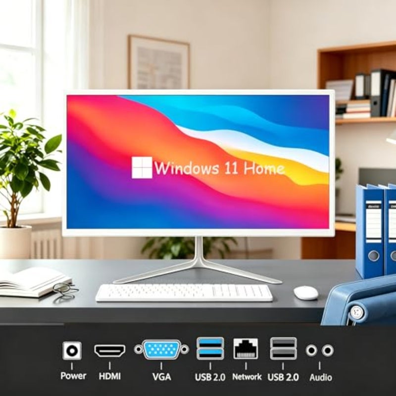 كمبيوتر الكل في واحد مقاس 23.8 بوصة مزود بكاميرا ويب، وشاشة FHD 1920x1080، ووحدة المعالجة المركزية CPU-i5 حتى 3.6 جيجا هرتز، وذاكرة وصول عشوائي DDR4 سعة 8 جيجابايت، ومحرك أقراص SSD سعة 256 جيجابايت، ونظام التشغيل Windows 11 Home مع لوحة مفاتيح وماوس سلكية HDMI WiFi 5/BT 4.0 - Image 4