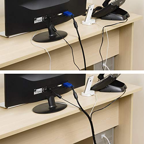 Immech - Black 9mm(3/8" Inch) Spiral Cable Wrap, Cable Sleeve, cable Organizer for TV PC Home & Home - Length : 5 Meter - Image 4
