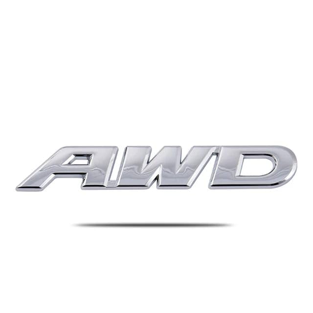 AutoBizarre 3D Raised Silver AWD Metal Monogram Emblem Badge Sticker for All Cars & Bikes (Silver) - Image 1