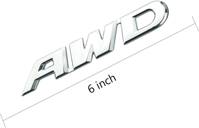 AutoBizarre 3D Raised Silver AWD Metal Monogram Emblem Badge Sticker for All Cars & Bikes (Silver) - Image 5