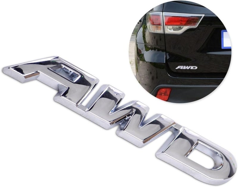 AutoBizarre 3D Raised Silver AWD Metal Monogram Emblem Badge Sticker for All Cars & Bikes (Silver) - Image 3