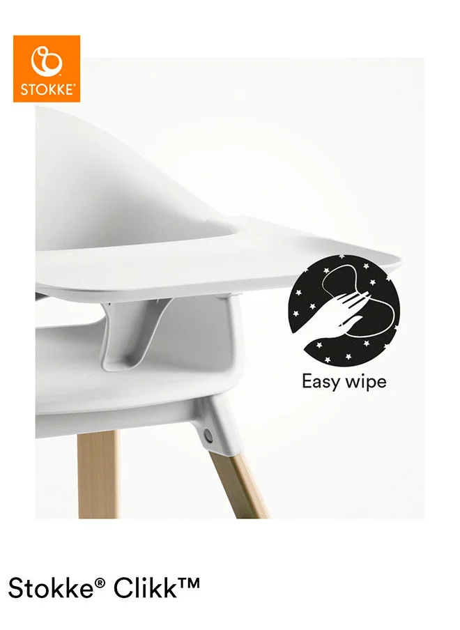 STOKKE Clikk High Chairall - In - One Baby High Chair With Tray + Harnesslight, Durable And Travel Friendlyergonomic And Adjustable Featuresbest For 6 - 36 Months Or Up To 15Kg/33Lbswhite