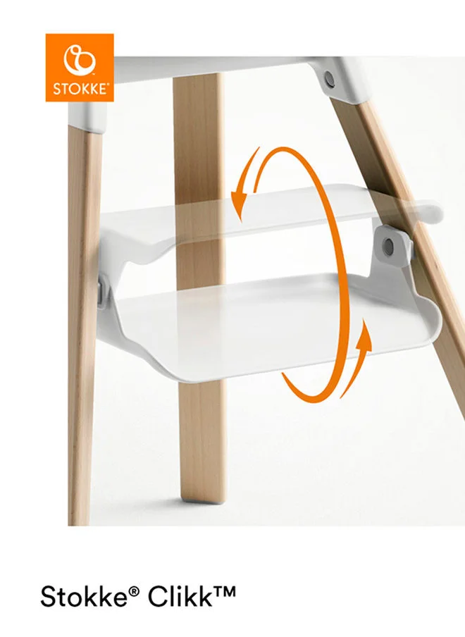 STOKKE Clikk High Chairall - In - One Baby High Chair With Tray + Harnesslight, Durable And Travel Friendlyergonomic And Adjustable Featuresbest For 6 - 36 Months Or Up To 15Kg/33Lbswhite