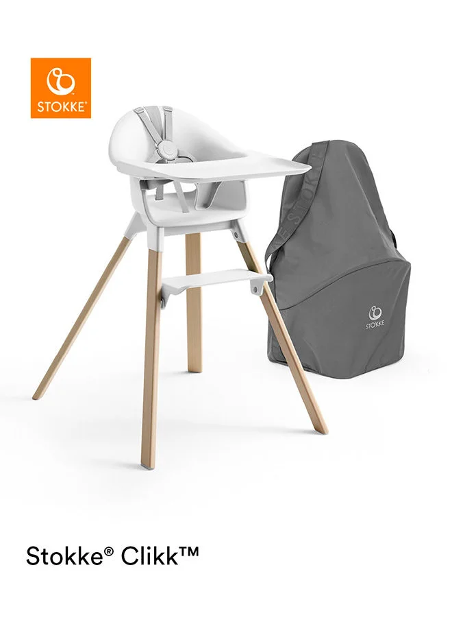 STOKKE Clikk High Chairall - In - One Baby High Chair With Tray + Harnesslight, Durable And Travel Friendlyergonomic And Adjustable Featuresbest For 6 - 36 Months Or Up To 15Kg/33Lbswhite