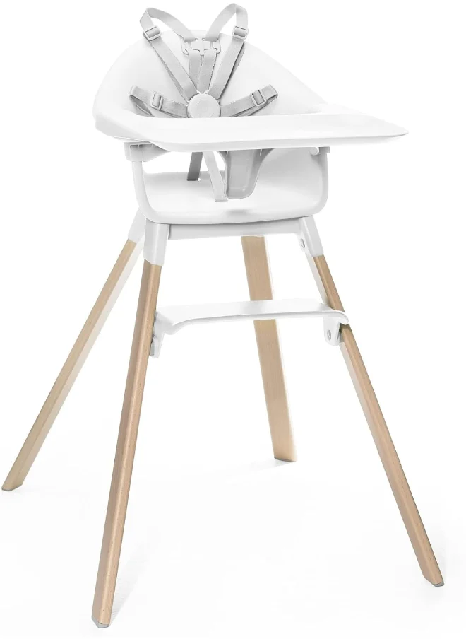 STOKKE Clikk High Chairall - In - One Baby High Chair With Tray + Harnesslight, Durable And Travel Friendlyergonomic And Adjustable Featuresbest For 6 - 36 Months Or Up To 15Kg/33Lbswhite