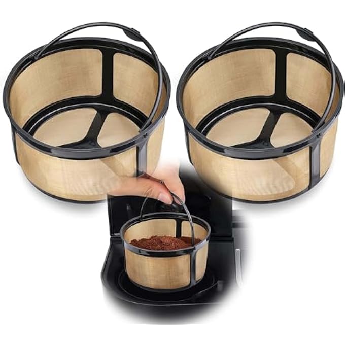 SYOSI 2Pcs Reusable Gold Coffee Filter For 812 Cup Basket Compatible With Keurig KDuo And K Duo Brewers Bpa Free - Image 2