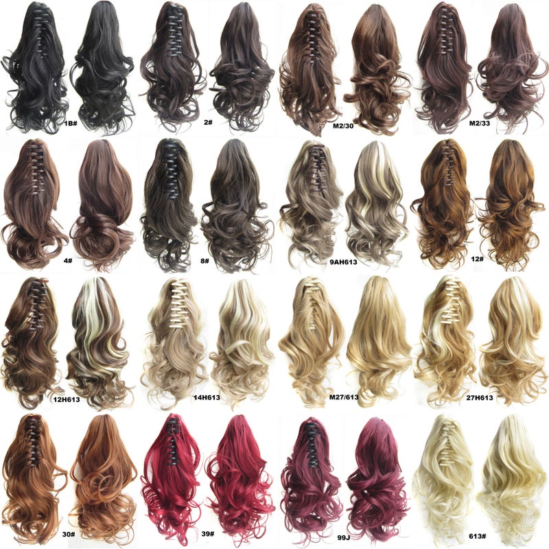 Generic Mini Wavy Claw Clip Ponytail Curly Hairpiece 1# 