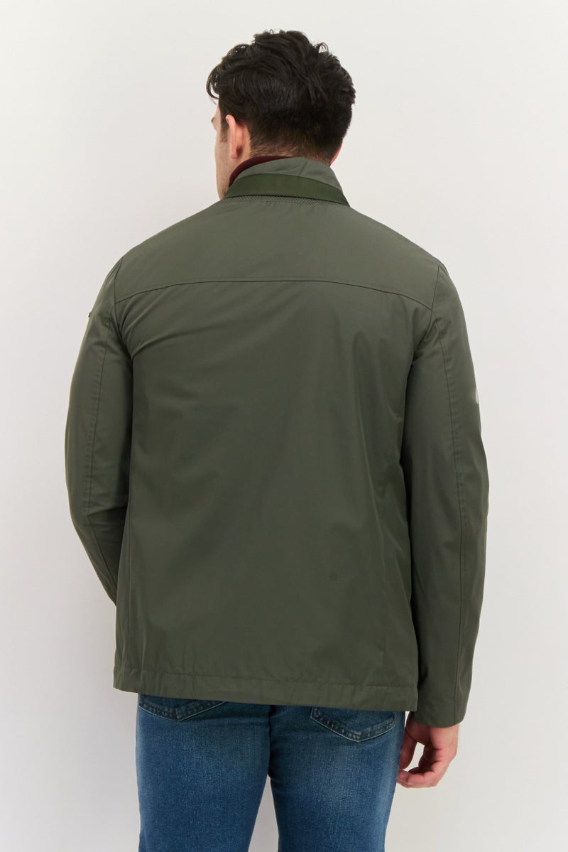 GEOX Men Plain Windbreaker Jacket, Dark Olive - Image 3