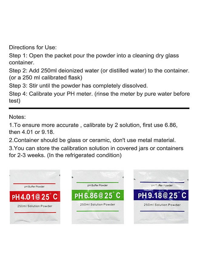 Generic - PH Meter Calibration Point 3 Type PH Buffer Powder Set Measure Calibration Solution Powder For PH Test Meter - Image 1