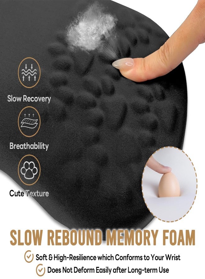 ailifeer Black Ergonomic Mouse Pad with Wrist Rest Support,Non-Slip PU Bottom & Memory Foam Massage Bulge Cat Paw Pad Design,Relieves Carpal Tunnel Pain-an Ideal Mousepad for Office Desk Accessories - Image 5
