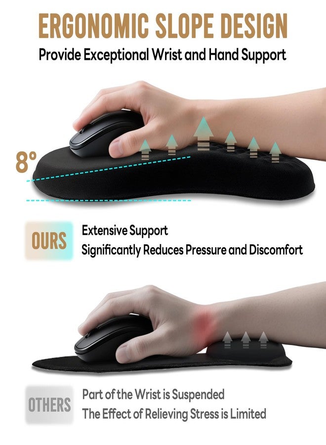 ailifeer Black Ergonomic Mouse Pad with Wrist Rest Support,Non-Slip PU Bottom & Memory Foam Massage Bulge Cat Paw Pad Design,Relieves Carpal Tunnel Pain-an Ideal Mousepad for Office Desk Accessories - Image 3