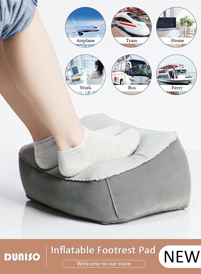 DUNISO Inflatable Foot Rest, Portable Inflatable Foot Pillow for Multifunctional, PVC Flocking Foot Bolster for High Resilience Reduce Fatigue, Suitable for outdoor and indoor use  - Image 1