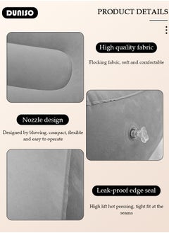 DUNISO Inflatable Foot Rest, Portable Inflatable Foot Pillow for Multifunctional, PVC Flocking Foot Bolster for High Resilience Reduce Fatigue, Suitable for outdoor and indoor use  - Image 2