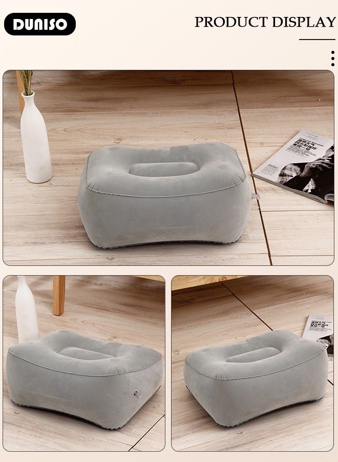 DUNISO Inflatable Foot Rest, Portable Inflatable Foot Pillow for Multifunctional, PVC Flocking Foot Bolster for High Resilience Reduce Fatigue, Suitable for outdoor and indoor use  - Image 3