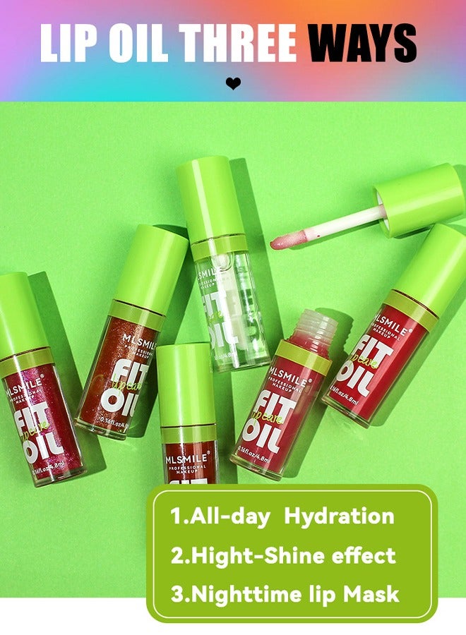 EELHOE Available In 4 Shades - Fat Oil Lip Glossy Care Kit, Moisturizing Hydrating Lip Set, Lip Oil, Plumping Lipstick Liquid, Non-Sticky Lip Makeup Gift for Women & Girls(#B) - Image 4