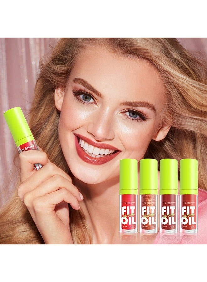 EELHOE Available In 4 Shades - Fat Oil Lip Glossy Care Kit, Moisturizing Hydrating Lip Set, Lip Oil, Plumping Lipstick Liquid, Non-Sticky Lip Makeup Gift for Women & Girls(#B) - Image 5