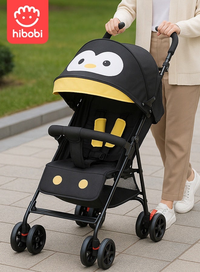 hibobi Lightweight Travel Baby Stroller – One-Click Fold, Only 4.1kg, Adjustable Canopy, Backrest & Footrest, 8-Wheel Suspension, 5-Point Harness, Large Storage Basket, for 0–36 Months - Image 1