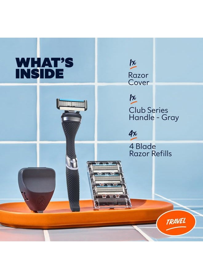 DOLLAR SHAVE CLUB Travel Shave Set | 4 Swift Rinse Refill Cartridges, 1 Handle, 1 Razor Cover  - Image 2