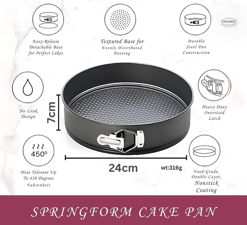 Feelings Spring Form Baking Round Pan, 24cm, Non-Stick - Image 2