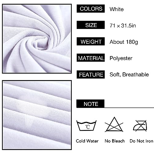 Kachanaa Ultra Soft Stretch Jersey Turban Head Wraps Long Solid Color African Shawl Hair Scarfs Lightweight Breathable Head bands Ties for Black Women(White) - Image 3