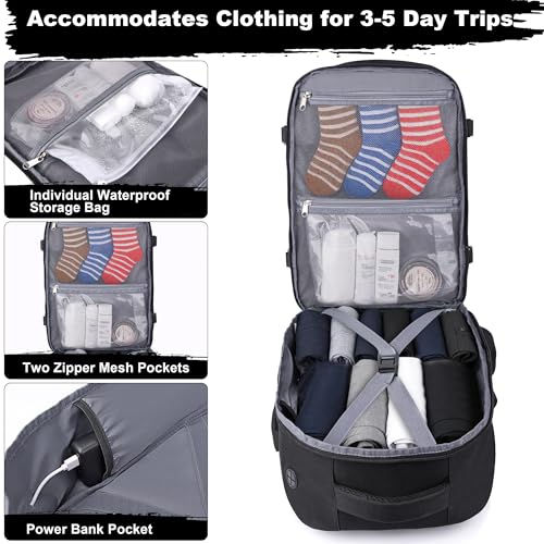 DEYACE Travel Backpack for Men Women TSA Approved Carry On Backpack 17x13x8 Personal Item Size Airplane Approved Weekender Bag Water Resistant Lightweight Laptop Daypack for Flight - Image 3