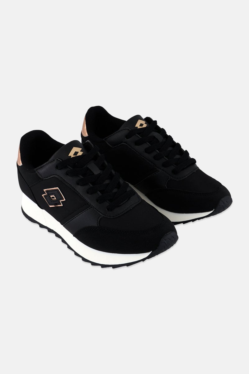 LOTTO أحذية كاجوال نسائية مزودة بأربطة، سوداء - Image 1