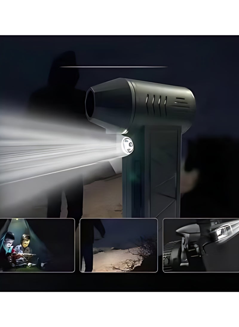 XiaoGiqi Cordless Handheld Powerful Blower, Electronic Air Blower, Cordless Leaf Blower, Air Blower Jet Fan LED Turbo Blower Turbo Violent Brushless Fan Outdoor Portable Mini Handheld Dryer - Image 2