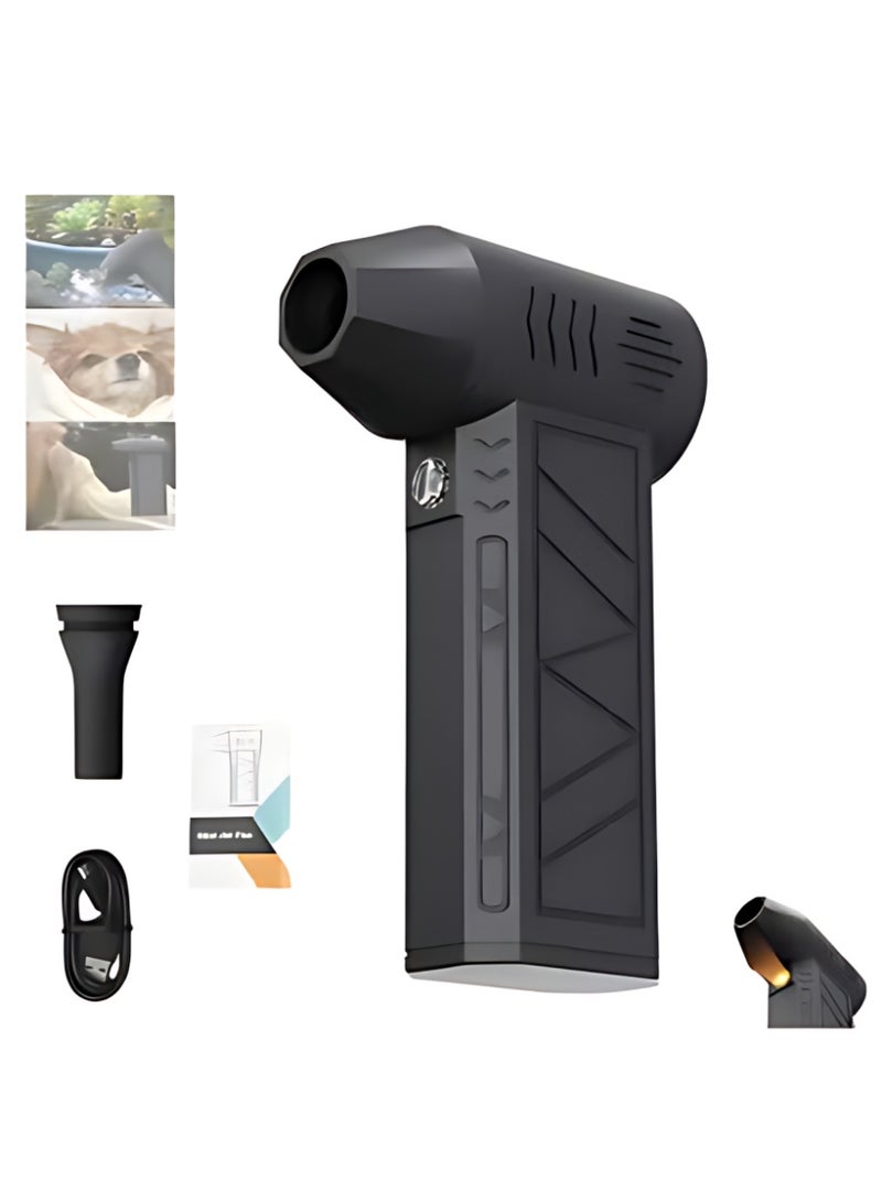 XiaoGiqi Cordless Handheld Powerful Blower, Electronic Air Blower, Cordless Leaf Blower, Air Blower Jet Fan LED Turbo Blower Turbo Violent Brushless Fan Outdoor Portable Mini Handheld Dryer - Image 1