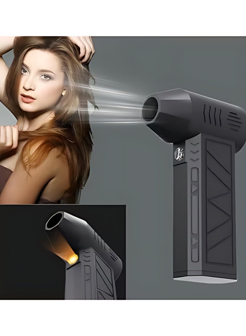 XiaoGiqi Cordless Handheld Powerful Blower, Electronic Air Blower, Cordless Leaf Blower, Air Blower Jet Fan LED Turbo Blower Turbo Violent Brushless Fan Outdoor Portable Mini Handheld Dryer - Image 3