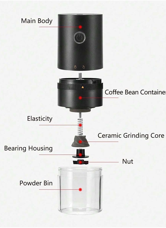 TOSCANA U - Portable electric coffee grinder rechargeable black USB C - Image 1