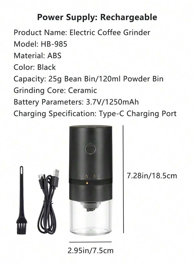TOSCANA U - Portable electric coffee grinder rechargeable black USB C - Image 1