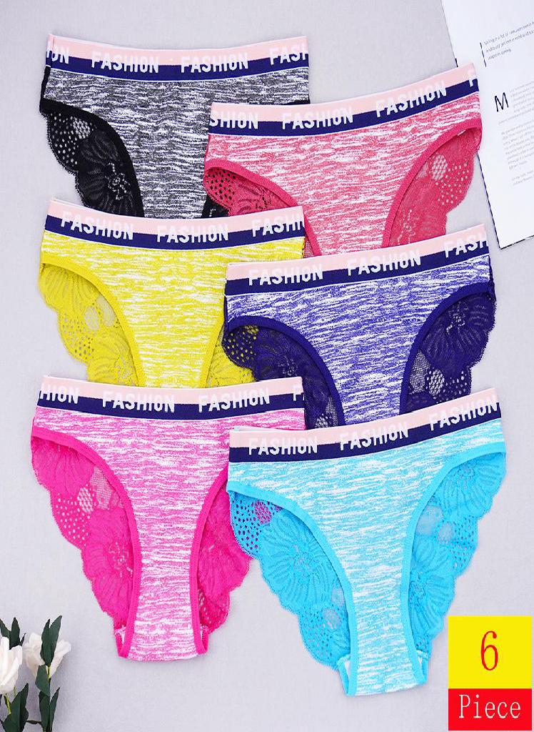 6 Pcs Cotton Panties for Women Low Waist Lace Underpants Briefs  Female Underwear Panty  - Image 2