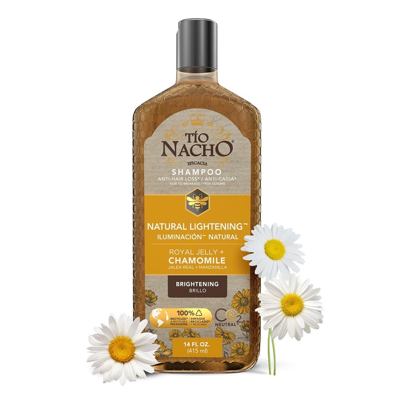 Tio Nacho شامبو تيو ناتشو الطبيعي لتفتيح الشعر وزيادة حجمه مع غذاء ملكات النحل والبابونج، 14 أونصة - Image 1